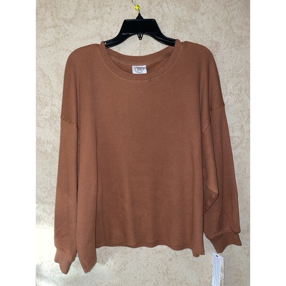 💃Sage Collective Waffle Knit Ribbed Top - Picture 2 of 7